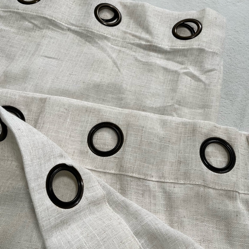 2 Panels Elegant Cream Curtains with Grommets 84x52”